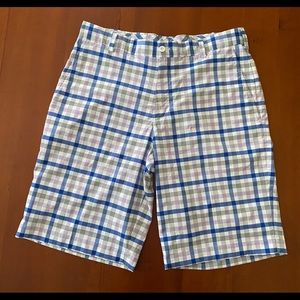 Men’s Nike Plaid Golf Shorts 32 Blue White Plaid